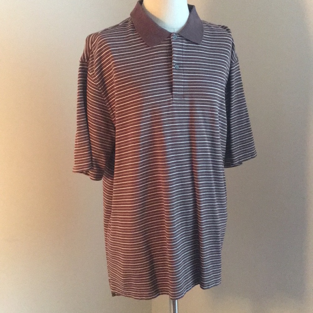 Striped brown polo